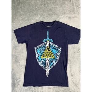 The Legend of Zelda Men’s Small Navy Triforce Sword Graphic Tee Excellent